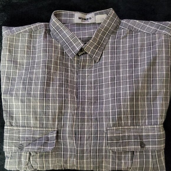 Mondo Mens Shirt XL/54 Cotton Viscose Plaid Italy - Picture 7 of 7